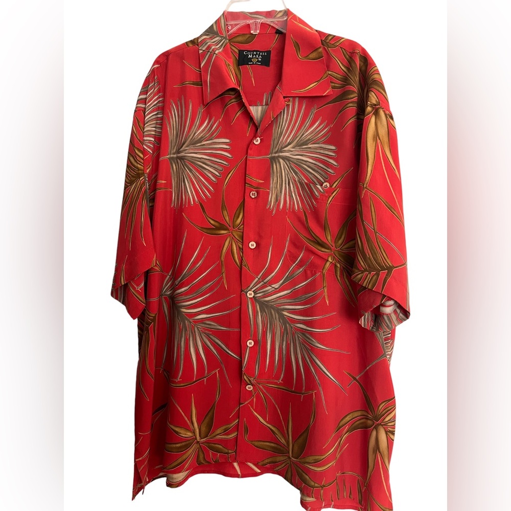 Men’s L  100 % silk shirt Made in Italy